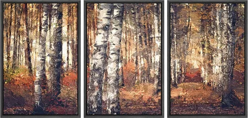 Vista 42 de wall26 Lienzo enmarcado para pared, juego de arte de acuarela pastel, paisaje rural, ilustraciones con formas abstractas, arte moderno, decorativo