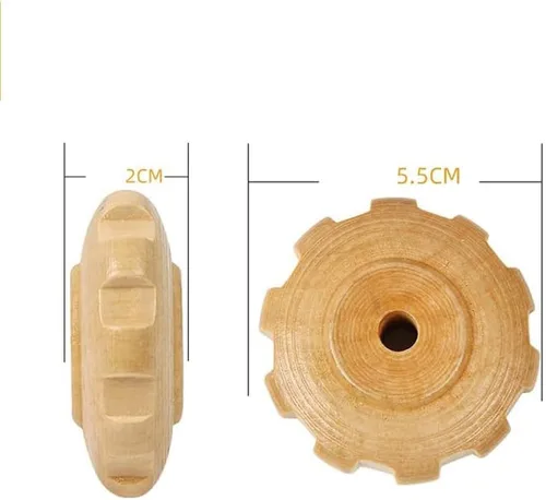 Vista 5 de Herramientas de rodillo de masaje de terapia de madera curvada, drenaje linfático, masaje de celulitis, rodillo muscular de madera para cintura