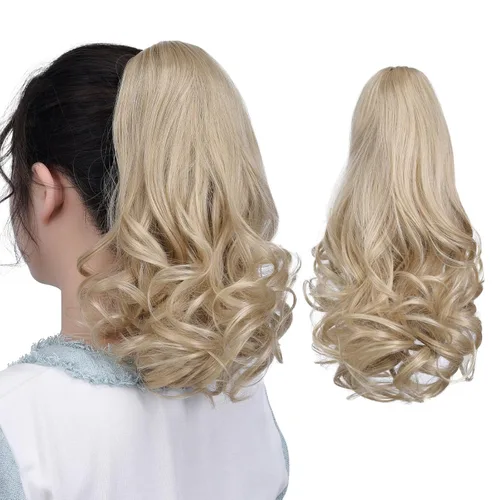Vista 79 de Extensiones de cola de caballo, extensiones de cabello de cola de caballo con clip de garra marrón oscuro para mujer, pieza de cabello rizado