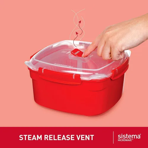 Vista 2 de Sistema Vaporizador de microondas para cocinar alimentos y verduras con ventilación de liberación de vapor (paquete de 4)