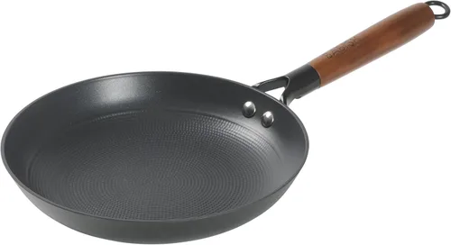 Vista 8 de Babish Wok de acero al carbono con fondo plano y sartén para saltear, 14 pulgadas