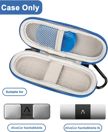 Vista 5 de Funda compatible con monitor Kardiamobile ECG, almacenamiento de viaje duro para Alivecor Kardia Mobile 6L Monitor de corazón con pastillero