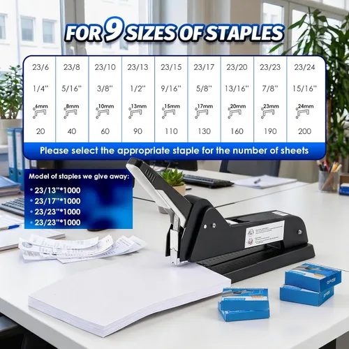 Vista 4 de Heavy Duty Long Reach Stapler with 4000 Staples for Booklets