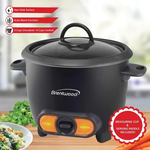 Vista 7 de Brentwood TS-506BK - Arrocera eléctrica, estándar, color negro