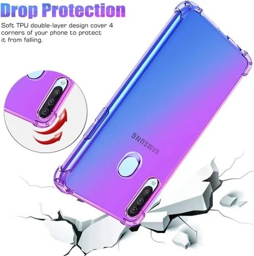Vista 7 de Funda para Samsung Galaxy A20S, Gradient Slim Anti Scratch Soft TPU Funda Protectora a Prueba de Golpes para Samsung Galaxy A20S (Púrpura/Azul)