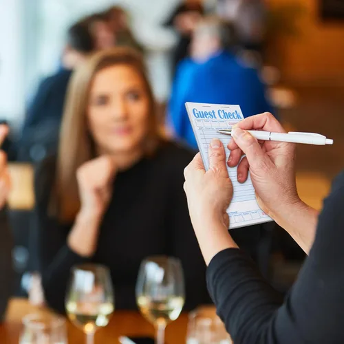 Vista 5 de Nuanchu - Paquete de 100 cheques de invitados para servidores a granel Azul