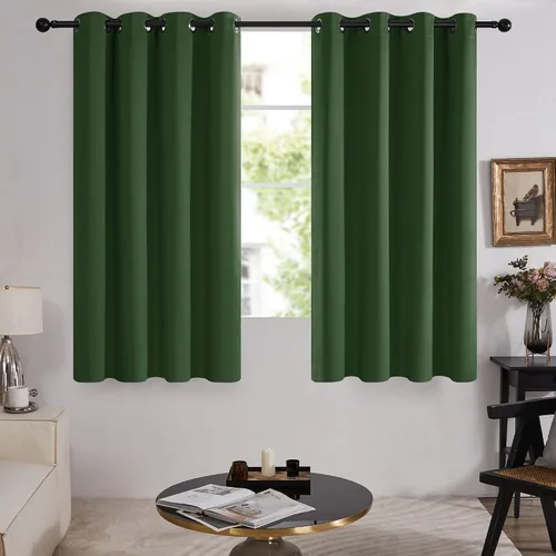 Vista 343 de Deconovo Cortinas opacas 100% con forro negro, cortinas con ojales aisladas térmicamente que reducen el ruido, doble capa para oscurecer