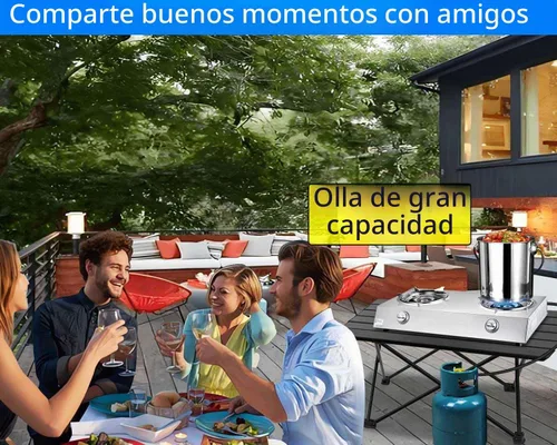 Vista 6 de Horynar Estufa de propano de 2 quemadores, quemador de propano de encendido automático, estufa de gas de 26000 BTU con manguera CSA LPG