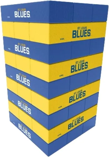 Vista 7 de Rico Industries NHL Hockey Chicago Blackhawks Mini Jumbling Tower Juego - Juego de apilem de madera