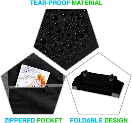 Vista 4 de ProPik Bolsa de almacenamiento rodante para árbol de Navidad, se adapta a árboles de vacaciones desmontados de hasta 7.5 pies de alto, 22" x 16" x