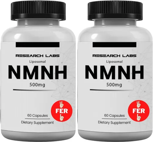 Vista 9 de Research Labs NMNH liposomal (alternativa al suplemento NMNN) 500 mg por porción 60 cápsulas (mononucleótido de dihidronicinamida) Suplemento NAD