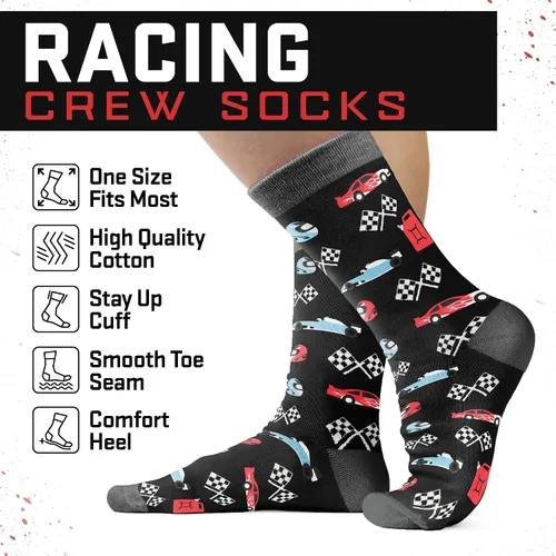Vista 6 de VICRAZY F1 Racing Car, calcetines deportivos para hombres y mujeres, regalos de Fórmula 1, calcetines de carreras, rellenos de calcetines