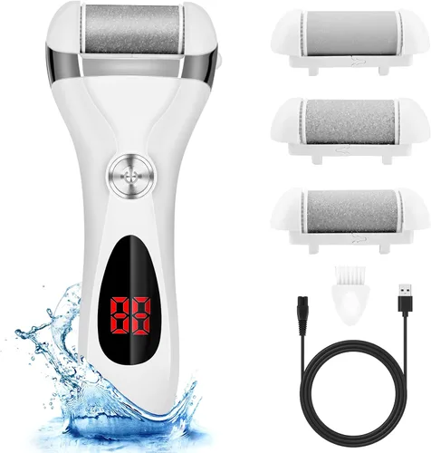 Vista 8 de Kit Removedor Eléctrico de Callos para Pies, Herramientas de Pedicura Recargables Elmchee para Cuidado de Pies Lima de Pies con 3 Cabezales