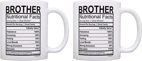 Vista 8 de ThisWear Regalos de graduación para hermano, etiqueta de datos nutricionales, regalos divertidos para hermano, regalo de broma, taza de café