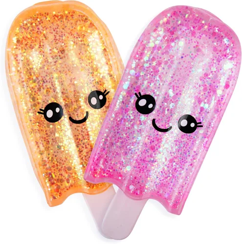 Vista 3 de ORB Sugar Swaps Ice Pop Popsicle Squishy Toy 2 Pack - Rosa y Naranja