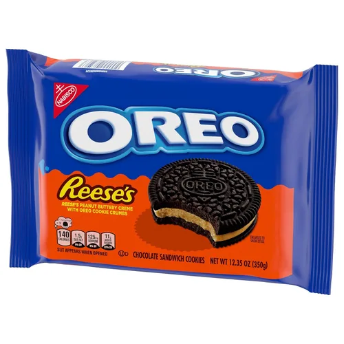 Vista 9 de OREO REESE'S Galletas sándwich de chocolate con crema de maní, 12.35 onzas (paquete de 2)