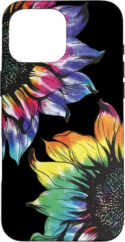 Vista 19 de Tie Dye Sunflower Phone Case Fun Colorful Retro Hippie Gift Case for iPhone 17