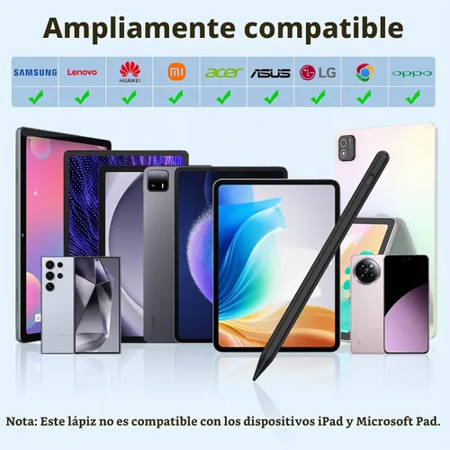 Vista 4 de Lápiz capacitivo para pantallas táctiles iOS y Android, lápiz activo para Samsung, lápices capacitivos digitales inteligentes