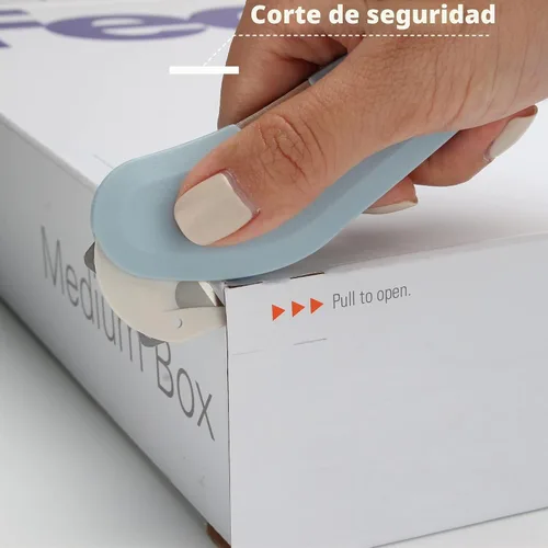 Vista 2 de Paquete de 2 mini cortador magnético 3 en 1 con cuchilla oculta de seguridad, abridor de caja de llavero