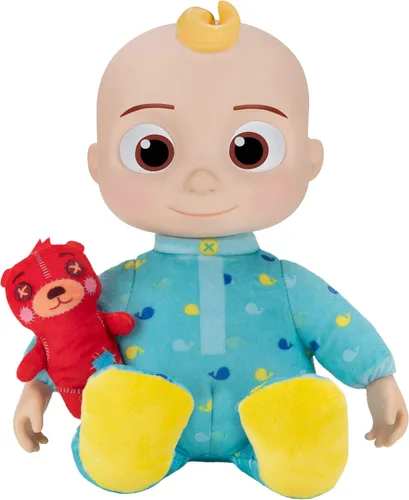 Vista 2 de CoComelon Muñeco de Peluche Musical JJ - Presiona la Barriguita para Cantar Clips de Canciones de Cuna - Incluye Función y Pequeños Osos de Peluche