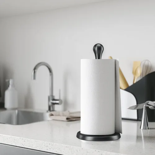 Vista 9 de Umbra Tug - Portarrollos de papel toalla moderno de una mano, negro