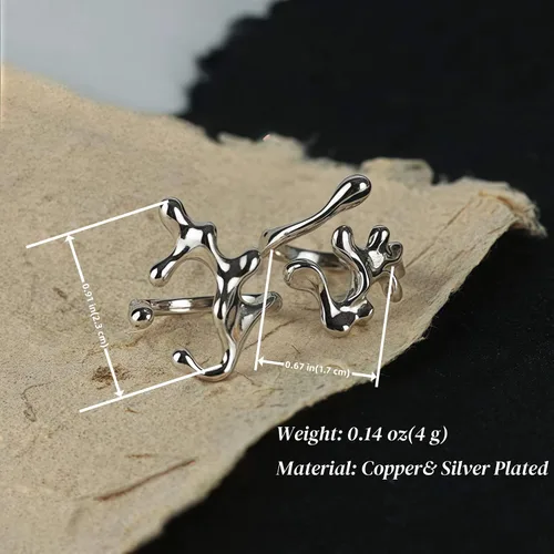 Vista 94 de 925 Sterling Silver Ring Minimalist Adjustable Rings Band Handmade Rings for Women Girls