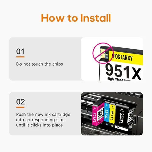 Vista 5 de Paquete combinado de cartuchos de tinta 950XL 951XL de repuesto para HP 950 951 / 950XL 951XL, compatible con HP OfficeJet Pro 8600 8610 8620 8630