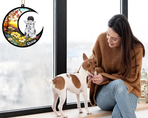 Vista 306 de LOVELYPOD Adorno de Navidad personalizado para perro Basset Hound (marrón) Basset Hound (marrón) adorno para atrapasoles de perro, razas de perros