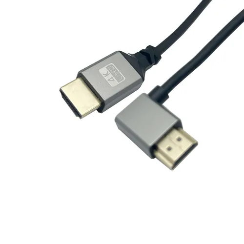 Vista 5 de Seadream Cable HDMI en espiral en ángulo 4K, cable HDMI macho a macho, HDMI 2.0 18 Gbps convertidor de extensión de cable HDTV compatible con 3D