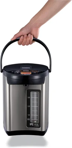 Vista 7 de Zojirushi Hervidor y calentador de agua de 4.0 litros (negro acero inoxidable) Aislamiento híbrido VE, modo de temperatura rápida, pantalla LCD