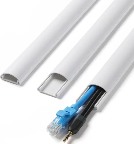 Vista 19 de ZhiYo Ocultador de cable de 39 pulgadas (3 piezas de 13 pulgadas de largo cada una), para 1-2 cables, cubiertas de cable autoadhesivas para cables