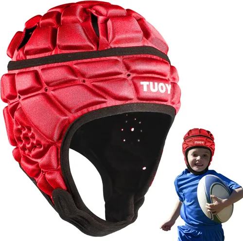 Vista 9 de Casco de rugby – Casco acolchado suave de 7 v7 bandera de fútbol de fútbol para jóvenes, niños, adultos
