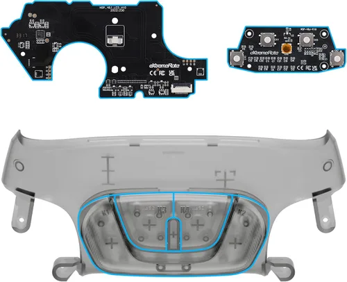 Vista 6 de eXtremeRate Back Buttons Attachment for Nintendo Switch Pro Controller, Clear Black Back Paddles Programable RISE4 Remap Kit for Switch Pro