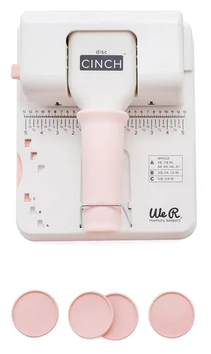 Vista 2 de We R Disc Cinch - Herramienta para encuadernación de libros, color blanco y rosa