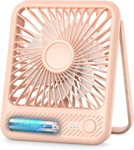 Vista 11 de Koonie - Ventilador de escritorio, ultra silencioso con batería de 2.5-11h, pequeño ventilador USB con viento fuerte, plegable con inclinación
