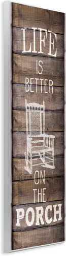 Vista 3 de Stupell Industries 'Porch Life Country Rustic' Arte de placa de pared Stupell Industries 7 x 17 pulgadas, fácil de colgar y resistente