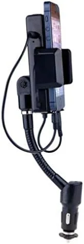 Vista 3 de Soporte de carga para transmisor FM todo en uno para automóvil, puerto USB, soporte giratorio de cuello de cisne para iPhone 8, iPhone SE, iPod Nano