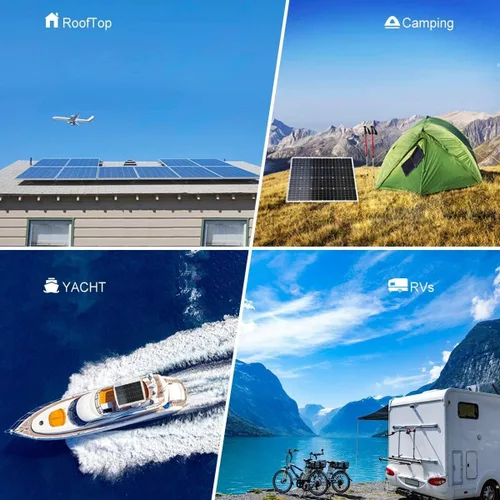 Vista 5 de CHRISK Kit de panel solar monocristalino de 120 W 12 V Kit de carga de batería para RV, barco, camión, remolque, caravana