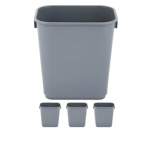 Vista 37 de Cubo de basura rectangular beige de 10 galones para restaurante, papelera comercial, papelera de plástico para oficina, cubo de basura para baño