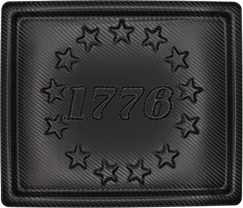 Vista 2 de We The People Fundas – Bandeja de basura Kydex patriótica con bandera de Betsy Ross – Bandeja de valet para hombres – Organizador EDC y atrapa todo