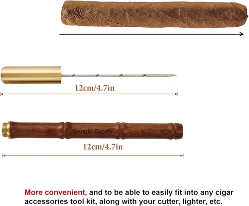 Vista 2 de SANGLE SOPFFY 2-Piece Cigar Draw Enhancer & Nubber Set with Wooden Case - Cigar Accessories (1PC)
