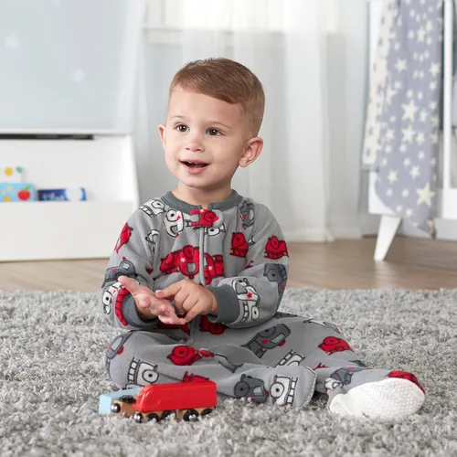Vista 5 de Gerber Baby Boys' Toddler Loose Fit Flame Resistant Fleece Footed Pajamas 2-Pack