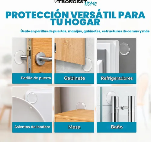 Vista 7 de STRONGEST HOME - Topes de puerta grandes de 3.15 pulgadas, protector de Transparente