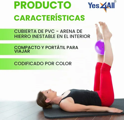 Vista 3 de Yes4All - Bolas de tonificación con peso para ejercicio, bolas medicinales suaves para ejercicio, pilates, yoga, equilibrio, flexibilidad, 2-10 Azul