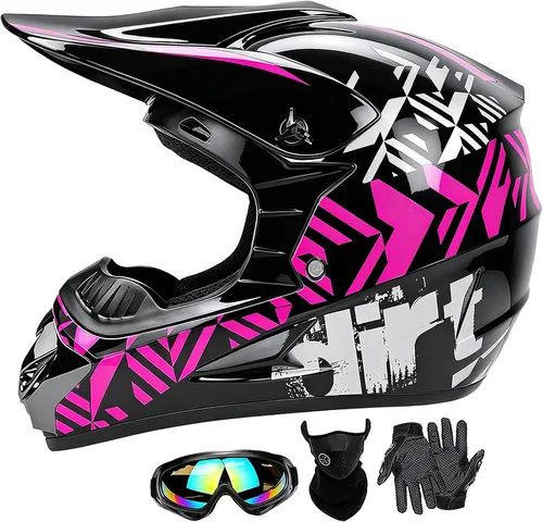Vista 9 de Cascos de Dirt Bike para Jóvenes de Moda para Niños, Motocross, Motocicleta, BMX, ATV, Todoterreno, Cuatro Ruedas, Cascos Integrales para Bicicleta
