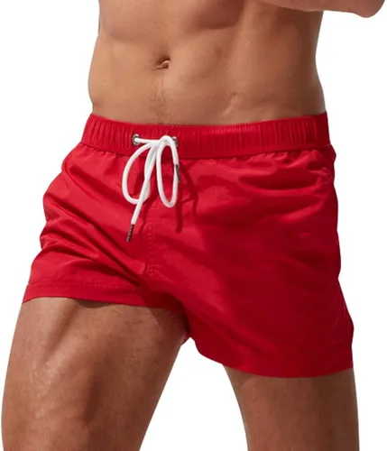 Vista 4 de Mens Summer Casual Short Pants Classic Fit Wide Legs Swim Trunks Outdoor Beach Pant Adjustable Drawstring