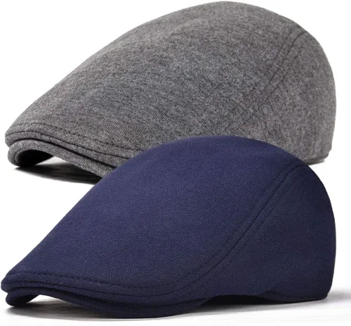Vista 7 de FEINION Gorra Newsboy de Algodón para Hombre de Ajuste Suave Sombrero de Taxista