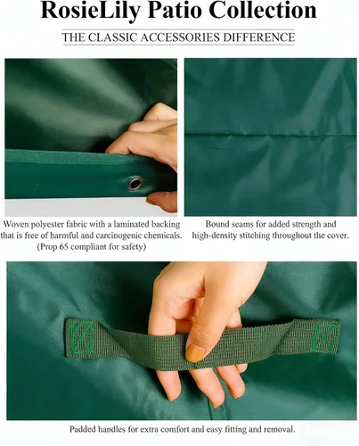Vista 5 de RosieLily Fundas para sillas de patio con respaldo alto, impermeables, resistentes, apilables, para taburetes de bar al aire libre, fundas