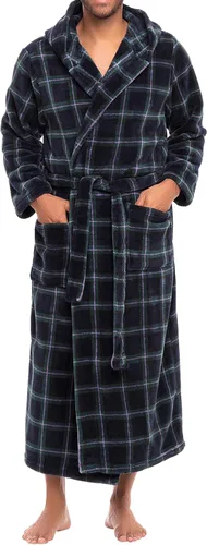 Vista 49 de Alexander Del Rossa Bata de baño de vellón afelpado suave, con capucha, para hombre, bata larga y cálida Verde militar