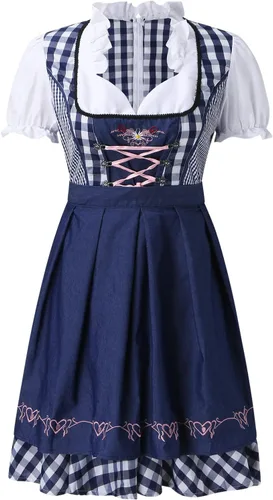 Vista 4 de Beer Girl Dress Tradtional German Dirndl Oktoberfest Overbust Corset Puff Sleeves Bavarian Carnival Outfit Maid Dress